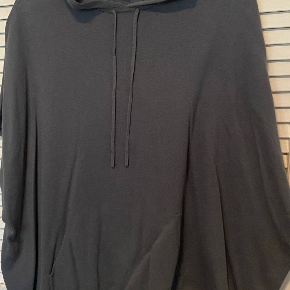 Loft Dark Gray Short Sleeve Hoodie NWOT